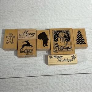 Rubber Stamps Bundle of 7 Christmas Themed